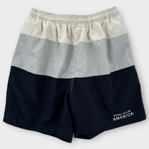 Perry Ellis America Active Shorts Mens‎ Large Colorblock Elastic Swim Trunks NWT